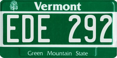 VT license plate EDE292