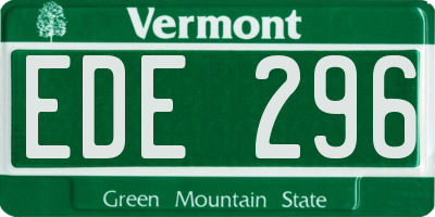 VT license plate EDE296