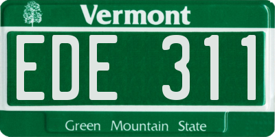 VT license plate EDE311