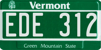 VT license plate EDE312