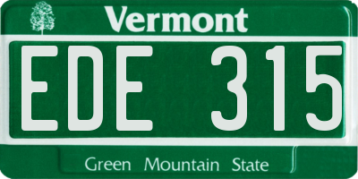 VT license plate EDE315
