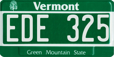 VT license plate EDE325