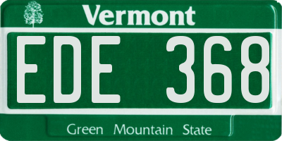 VT license plate EDE368