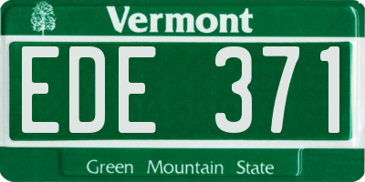 VT license plate EDE371