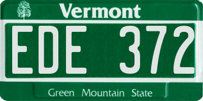 VT license plate EDE372