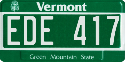 VT license plate EDE417
