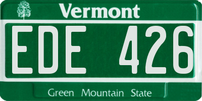 VT license plate EDE426