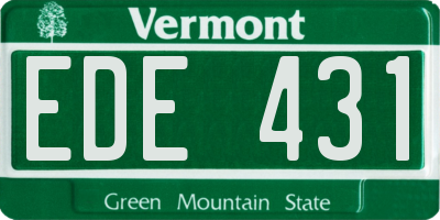 VT license plate EDE431
