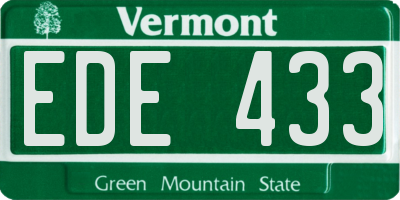 VT license plate EDE433