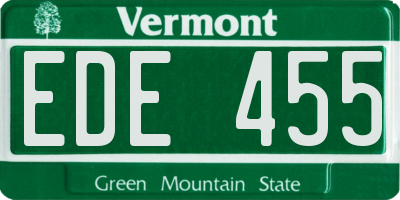 VT license plate EDE455