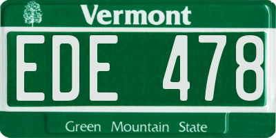VT license plate EDE478