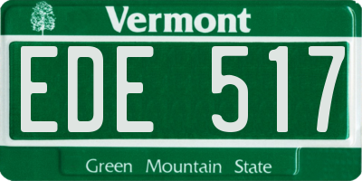 VT license plate EDE517