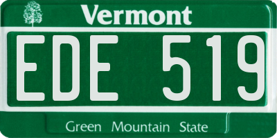 VT license plate EDE519