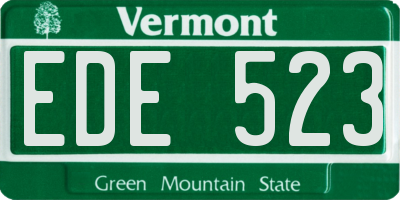 VT license plate EDE523