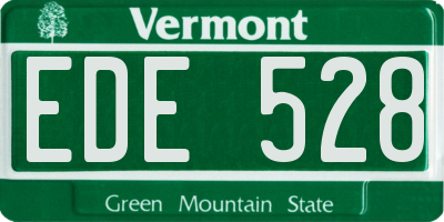 VT license plate EDE528