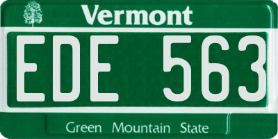 VT license plate EDE563