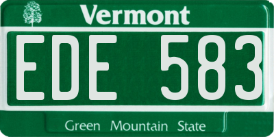 VT license plate EDE583