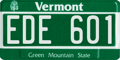 VT license plate EDE601