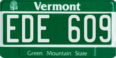 VT license plate EDE609