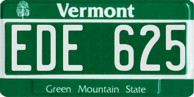 VT license plate EDE625