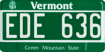 VT license plate EDE636