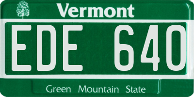 VT license plate EDE640