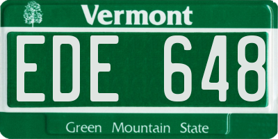 VT license plate EDE648