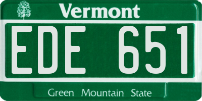 VT license plate EDE651