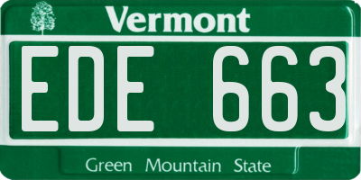 VT license plate EDE663