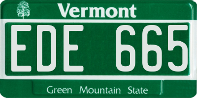 VT license plate EDE665
