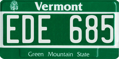 VT license plate EDE685