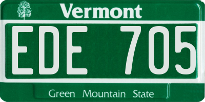 VT license plate EDE705