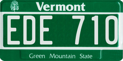 VT license plate EDE710