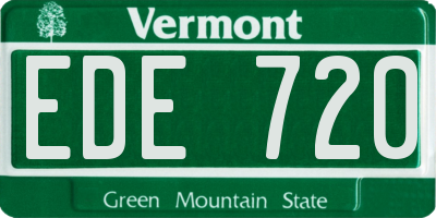 VT license plate EDE720