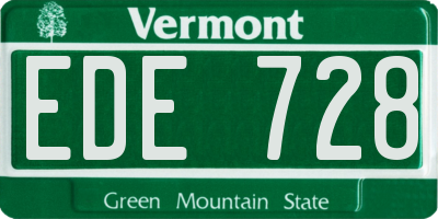 VT license plate EDE728