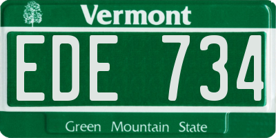 VT license plate EDE734