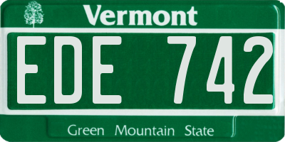 VT license plate EDE742