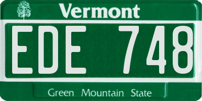 VT license plate EDE748