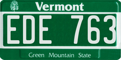 VT license plate EDE763
