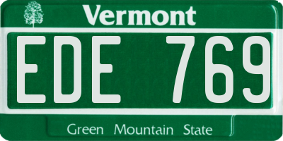 VT license plate EDE769