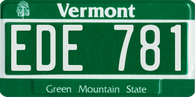 VT license plate EDE781