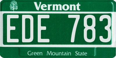 VT license plate EDE783