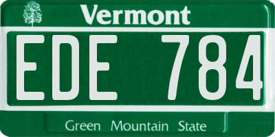VT license plate EDE784