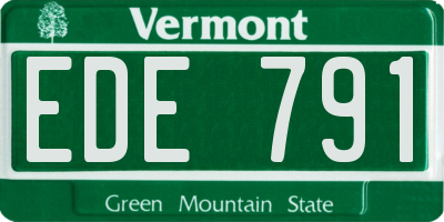 VT license plate EDE791