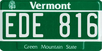 VT license plate EDE816