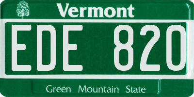 VT license plate EDE820