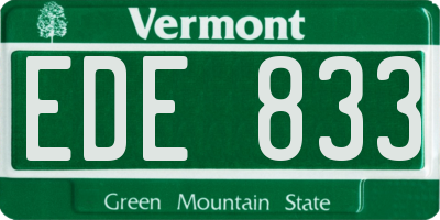 VT license plate EDE833