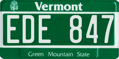 VT license plate EDE847