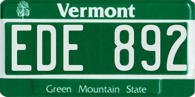VT license plate EDE892
