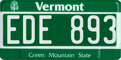 VT license plate EDE893